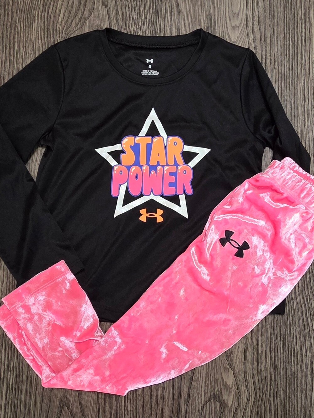 Under Armour "Star Power" Black & Pink Girls Set